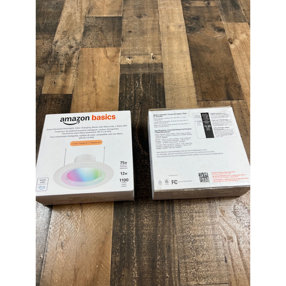 Amazon Basics Smart Recessed Downlight Color Changing Alexa Only‎ 75W Eq 1100LM